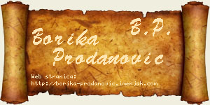 Borika Prodanović vizit kartica